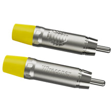 Carregar imagem no visualizador da galeria, Plug Rca Macho Nickel Plt Wc 1212 Ml Yl Ni Amarelo Wireconex 10 Unidades