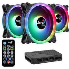Carregar imagem no visualizador da galeria, Kit Com 3 Coolers Aerocool Duo 12 Pro ARGB + Hub + Controle