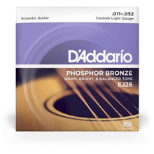 Carregar imagem no visualizador da galeria, Encordoamento Violão Aço .011-.052 Phosphor Bronze EJ26 D Addario