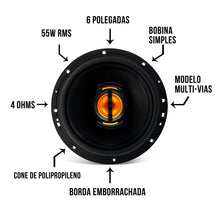 Carregar imagem no visualizador da galeria, Kit Falante Jb6 Flex 6 Pol 11ow 4r Preto Leson