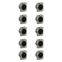 Carregar imagem no visualizador da galeria, Conector Xlr Femea Wc 1023 Fp Bk Ni 3p Painel Wireconex 10 Unidades