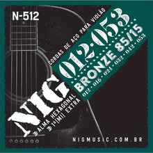 Carregar imagem no visualizador da galeria, Encordoamento de Violão Aço 012 Bronze 85/15 N-512 - NIG