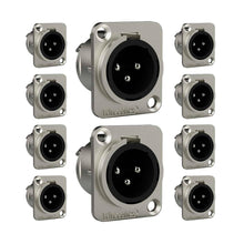 Carregar imagem no visualizador da galeria, Conector Xlr Macho Wc 1033 Mp Bk Ni 3p Painel Wireconex 10 Unidades