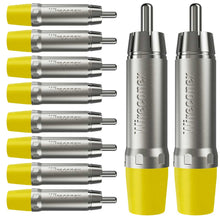 Carregar imagem no visualizador da galeria, Plug Rca Macho Nickel Plt Wc 1212 Ml Yl Ni Amarelo Wireconex 10 Unidades