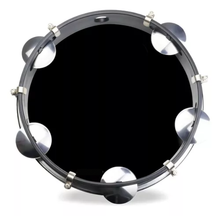 Carregar imagem no visualizador da galeria, Pandeiro Luen 10 Profissional Pele Preta Corpo Abs Cor Preto