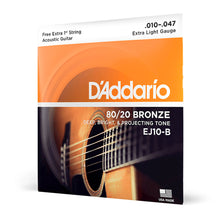 Carregar imagem no visualizador da galeria, Encordoamento Violão Aço 10-47 Corda Extra D Addario EJ10-B