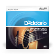 Carregar imagem no visualizador da galeria, Encordoamento Violão Aço 12-53 D Addario 80/20 Bronze EJ11