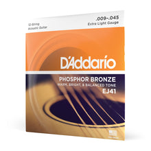 Carregar imagem no visualizador da galeria, Encordoamento Violão Aço 12C 09-45 D Addario Phosphor EJ41