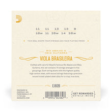 Carregar imagem no visualizador da galeria, Encordoamento Viola Brasileira D Addario Nickel-Plated EJ82B