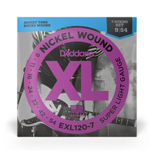 Carregar imagem no visualizador da galeria, Encordoamento Guitarra 7C 09-54 D Addario XL Nickel EXL120-7