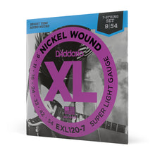 Carregar imagem no visualizador da galeria, Encordoamento Guitarra 7C 09-54 D Addario XL Nickel EXL120-7