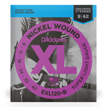 Carregar imagem no visualizador da galeria, Encordoamento Guitarra 09-42 Corda Extra D Addario EXL120-B