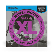 Carregar imagem no visualizador da galeria, Encordoamento Guitarra 09-40 D Addario XL Nickel EXL120BT