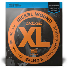 Carregar imagem no visualizador da galeria, Encordoamento Baixo 5C 50-135 D Addario XL Nickel EXL160-5