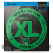 Carregar imagem no visualizador da galeria, Encordoamento Baixo 5C 40-125 D Addario XL Nickel EXL220-5