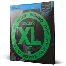 Carregar imagem no visualizador da galeria, Encordoamento Baixo 5C 40-125 D Addario XL Nickel EXL220-5