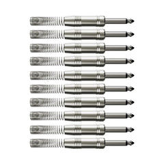 Conector P10 1/4 Ts Metal Nickel Com Mola Wc 244/ts Wireconex 10 Unidades