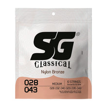 Carregar imagem no visualizador da galeria, Encordoamento P/violão Nylon Bronze 65/35 Prata Tensão Média Sg 0.028
