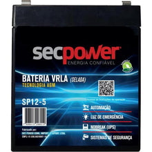 Carregar imagem no visualizador da galeria, Bateria Selada 12V 5Ah SP12-5 SecPower
