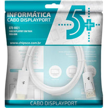 Carregar imagem no visualizador da galeria, Cabo Displayport Para HDMI 2M Com Trava Branco 5+
