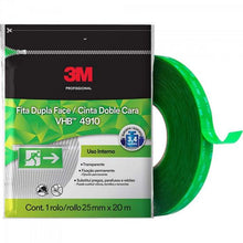 Carregar imagem no visualizador da galeria, Fita Dupla Face 25mm x 20m VHB 4910 FP Transparente 3M
