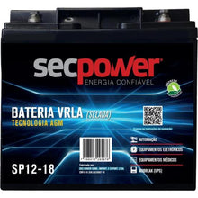 Carregar imagem no visualizador da galeria, Bateria Selada 12V 18Ah SP12-18 SecPower
