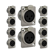Carregar imagem no visualizador da galeria, Conector Xlr Femea Wc 1023 Fp Bk Ni 3p Painel Wireconex 10 Unidades
