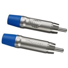 Carregar imagem no visualizador da galeria, Plug Rca Macho Nickel Plt Wc 1212 Ml Bl Ni Azul Wireconex 10 Unidades
