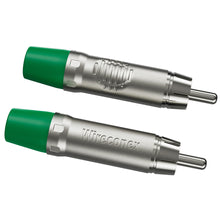 Carregar imagem no visualizador da galeria, Plug Rca Macho Nickel Plt Wc 1212 Ml Gr Ni Verde Wireconex 10 Unidades
