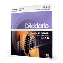 Carregar imagem no visualizador da galeria, Encordoamento Violão Aço 11-52 Corda Extra D Addario EJ13-B
