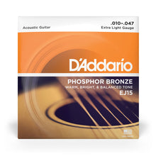 Carregar imagem no visualizador da galeria, Encordoamento Violão Aço 10-47 D Addario Phosphor EJ15
