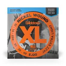Carregar imagem no visualizador da galeria, Encordoamento Para Guitarra 10-49 D Addario XL Nickel EJ20
