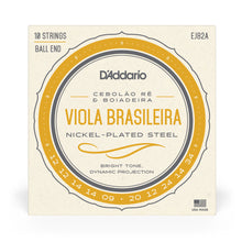 Carregar imagem no visualizador da galeria, Encordoamento Viola Brasileira D Addario Nickel-Plated EJ82A
