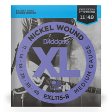Carregar imagem no visualizador da galeria, Encordoamento Guitarra 11-49 Corda Extra D Addario EXL115-B
