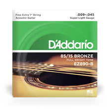 Carregar imagem no visualizador da galeria, Encordoamento Violão Aço 09-45 Corda Extra D Addario EZ890-B
