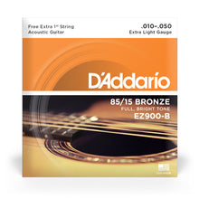 Carregar imagem no visualizador da galeria, Encordoamento Violão Aço 10-50 Corda Extra D Addario EZ900-B
