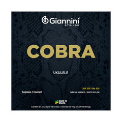 Encordoamento para Ukulele Nylon Branco Soprano/Concert Giannini Cobra
