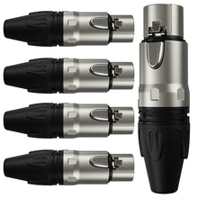 Carregar imagem no visualizador da galeria, Conector Xlr Femea Wc 1003 Fl Bk Ni 3p Cabo Wireconex 05 Unidades
