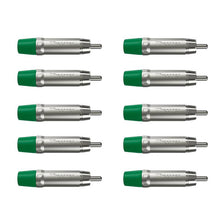 Carregar imagem no visualizador da galeria, Plug Rca Macho Nickel Plt Wc 1212 Ml Gr Ni Verde Wireconex 10 Unidades
