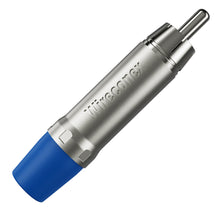 Carregar imagem no visualizador da galeria, Plug Rca Macho Nickel Plt Wc 1212 Ml Bl Ni Azul Wireconex 10 Unidades
