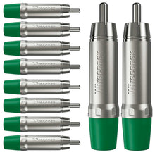 Carregar imagem no visualizador da galeria, Plug Rca Macho Nickel Plt Wc 1212 Ml Gr Ni Verde Wireconex 10 Unidades
