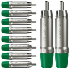 Plug Rca Macho Nickel Plt Wc 1212 Ml Gr Ni Verde Wireconex 10 Unidades