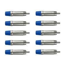 Carregar imagem no visualizador da galeria, Plug Rca Macho Nickel Plt Wc 1212 Ml Bl Ni Azul Wireconex 10 Unidades
