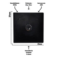 Carregar imagem no visualizador da galeria, Kit Arandela Coax Ial Gp 70w 8r Quadrada Pt Leson
